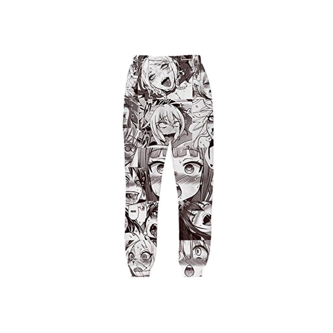 Product Cowesoo Emparejadores Ahegao Pantalones para Hombres Divertida Caricatura Impresa Completa Pantalones Pantalones de Sudadera