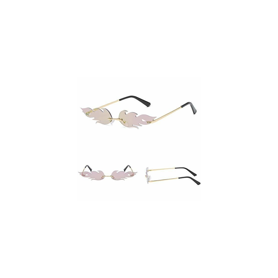 Producto Qeedio Lente Espejada Gafas Unisex Gafas de Sol de Llama Gafas de