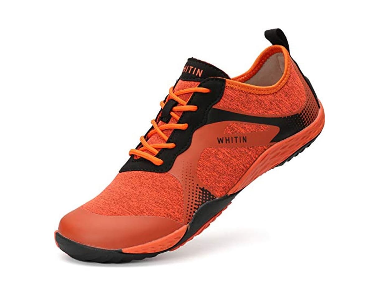 Product WHITIN Zapatilla Minimalista de Barefoot Trail Running para Hombre Zapato Descalzo Correr Deportivas Fitness Gimnasio Calzado Asfalto Naranja 40 EU