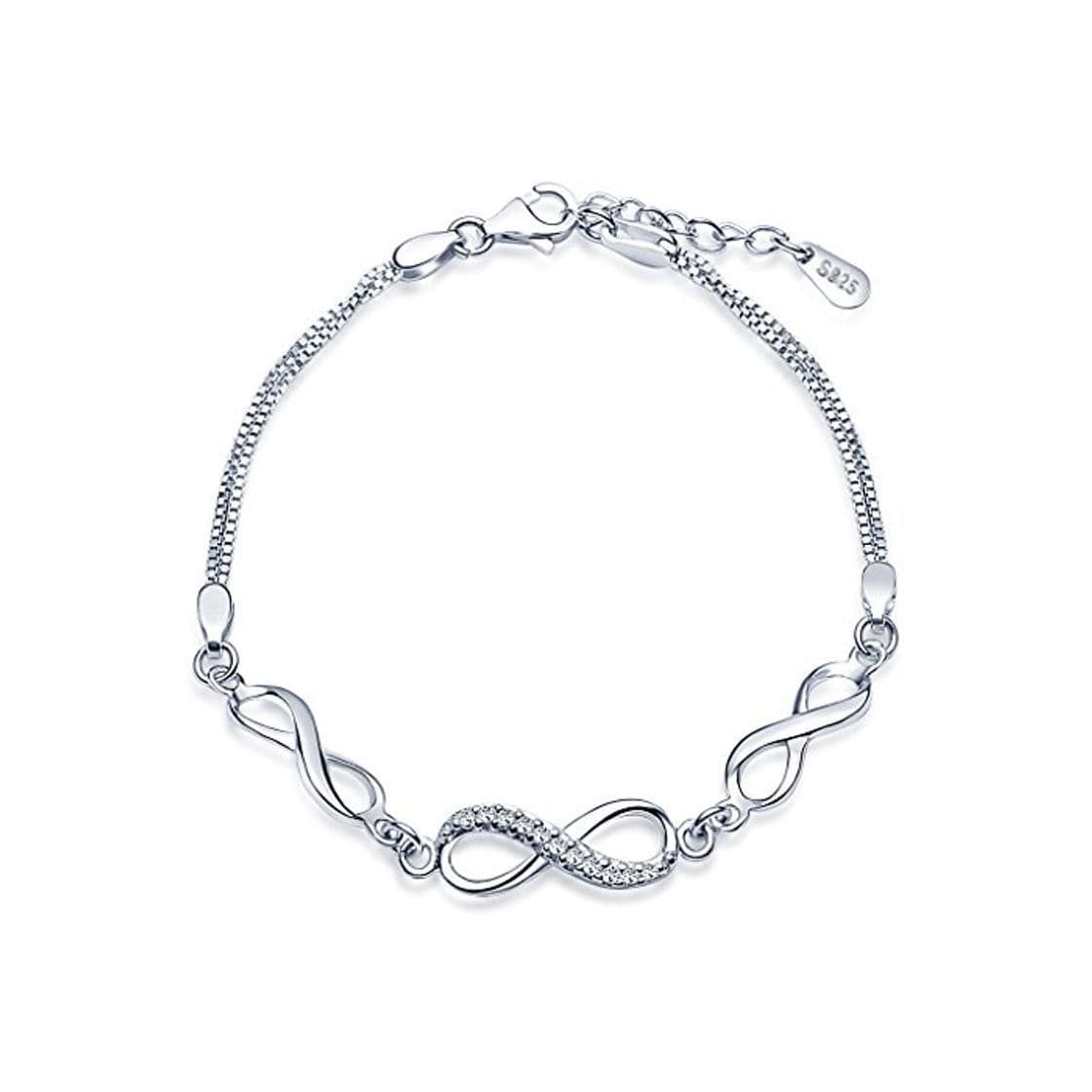 Product Infinito U Pulsera Mujer de Eslabones con Símbolo del Infinito de Plata