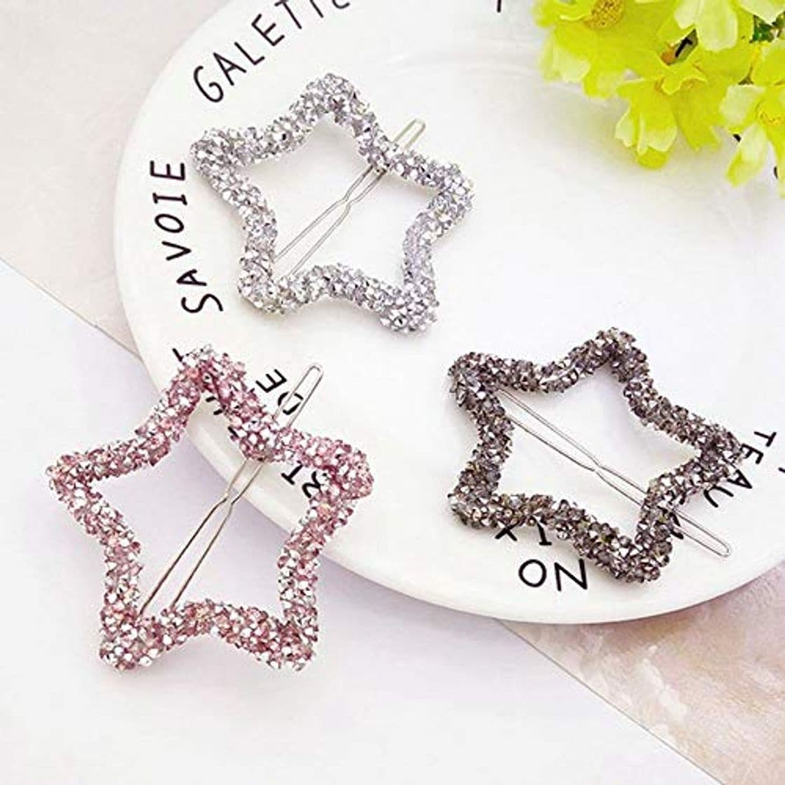 Moda BEAUT 9 Unidades de Moda Rhinestone cristalino Horquilla Estrella triángulo Forma Redonda Pinzas para el Cabello broches Accesorios para el Cabello