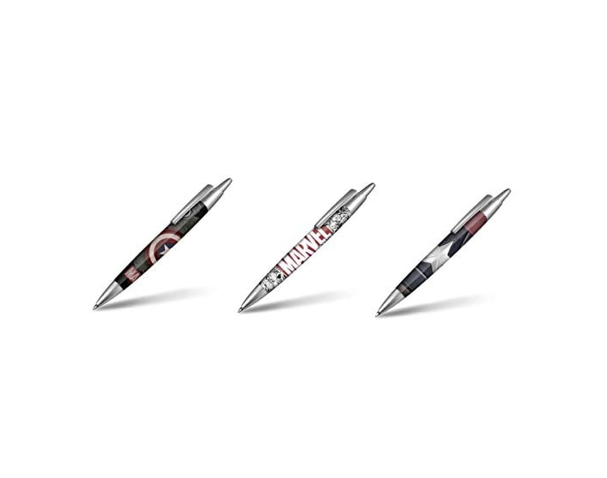 Producto Juego de Bolígrafos Capitan America Marvel con Estuche - Pens Escuela Canetas