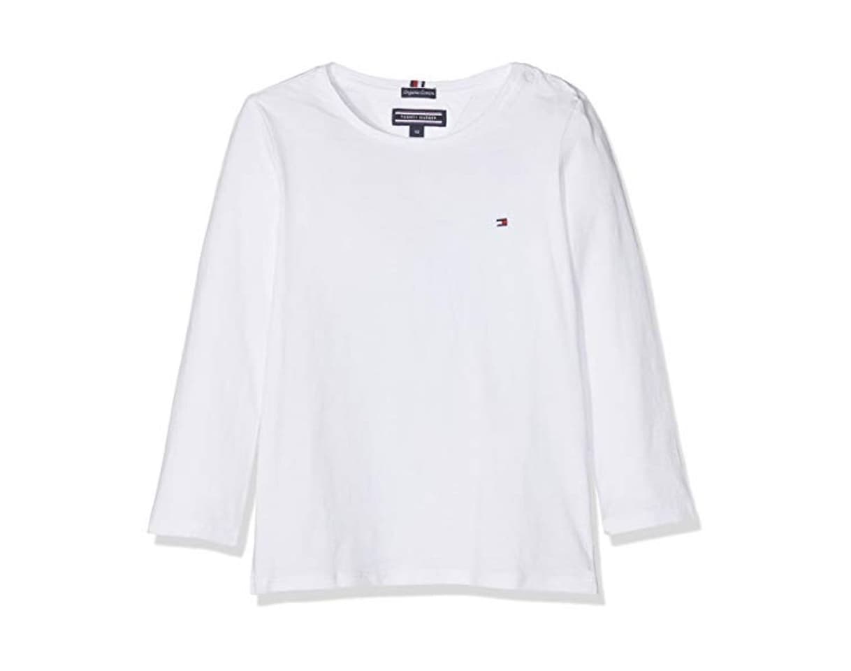 Producto Tommy Hilfiger Girls Basic Cn Knit L/s Camiseta, Blanco