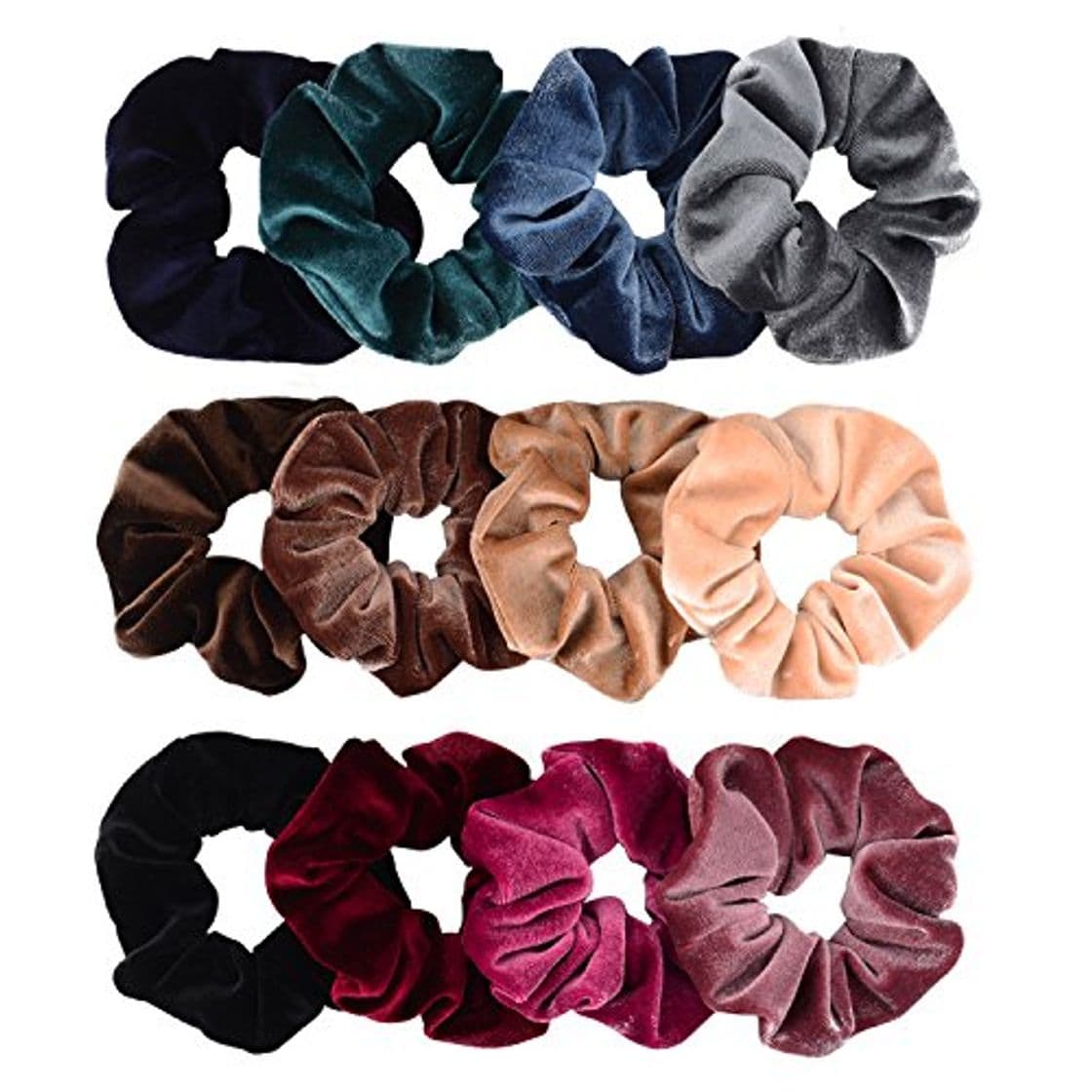 Beauty Whaline 12 Piezas Scrunchies de Pelo