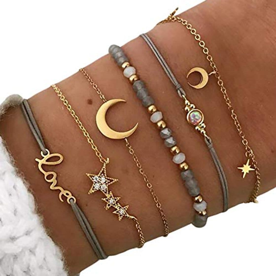 Product Hosaire Conjunto Estrellas y Luna Pulsera de Mujer Regalos para Las Mujeres