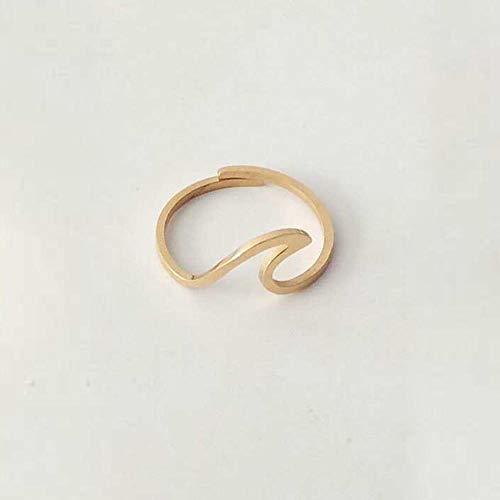 Producto LYWZX Anillo Mujer Ajustable V Accesorios De Joyería De Acero Inoxidable Oro