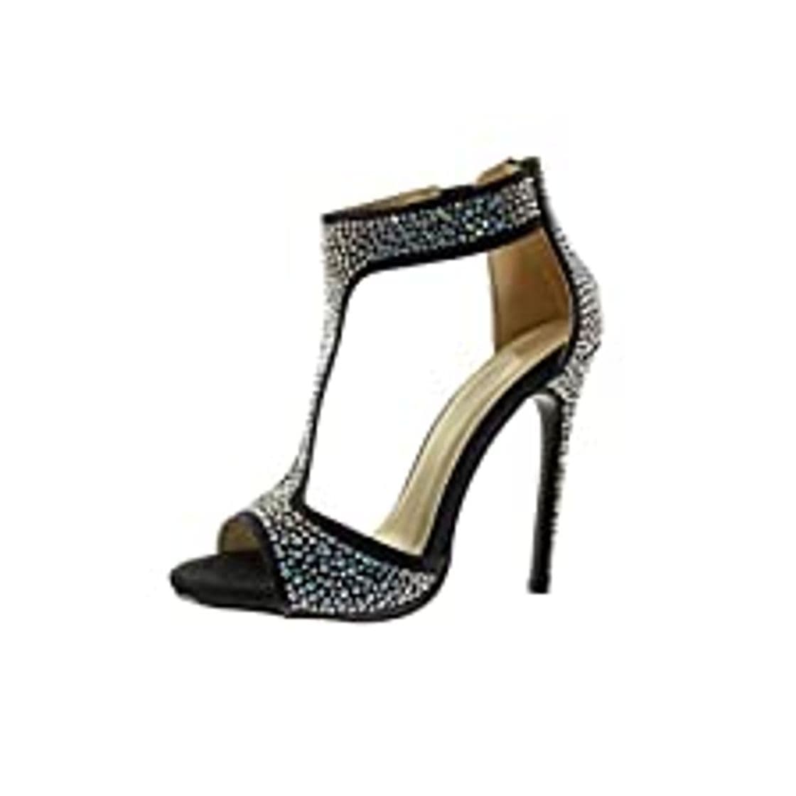 Product Angkorly - Zapatillas Moda Botines Stiletto Peep-Toe Elegante Mujer Transparente Correas Cruzadas