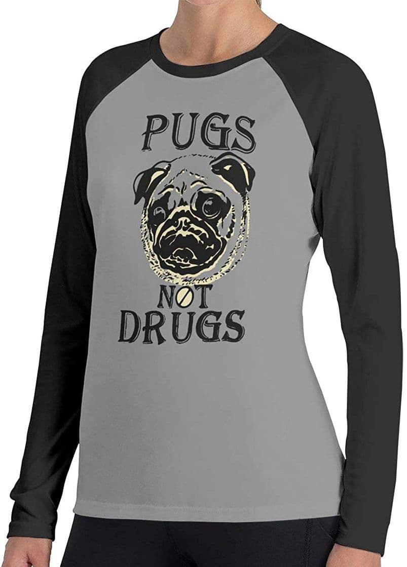 Fashion Pugs Not Drops Playera Tipo túnica de Manga Larga para Mujer de