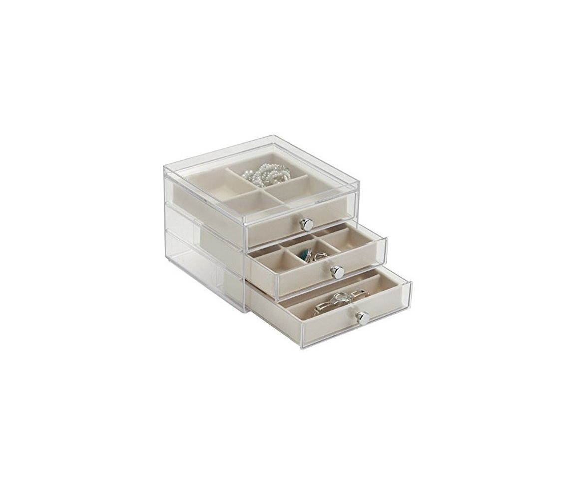 Elemento de la categoría hogar mDesign Organizador con cajones - Ideal joyero organizador para pendientes, anillos, broches,