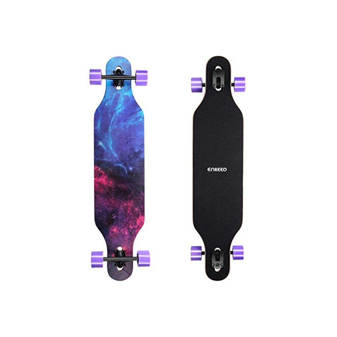 Product ENKEEO - 23x103.5cm Longboard, Monopatín con Rodamiento de ABEC-11 y 9 Capas