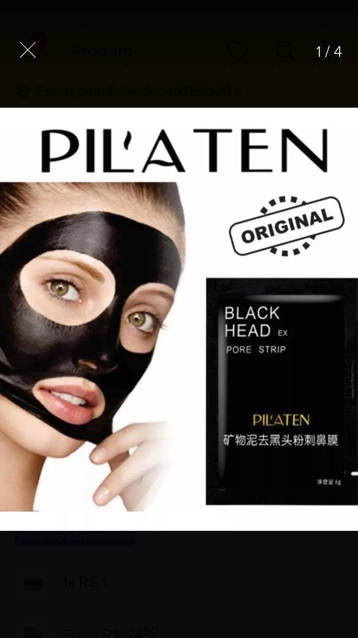 Product Máscara Preta Tira Cravos Black Head Pilaten Sachê 6g