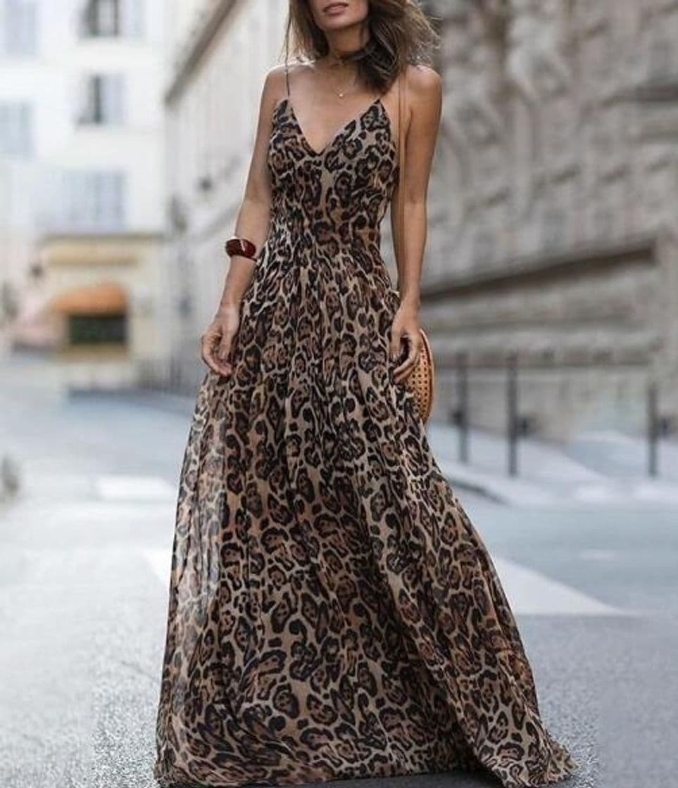 Fashion Vestido de leopardo