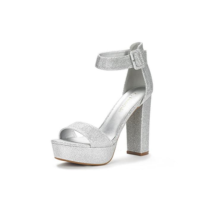 Product Dream Pairs Hi-Lo Sandalias de Tacón Alto Pump Plataforma Brillante para Mujer