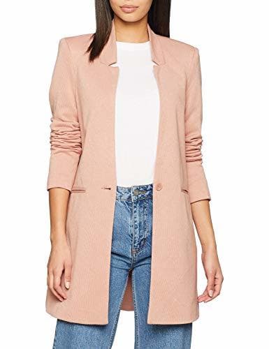 Moda Vero Moda Vmjune W/l Long Blazer Dnm Noos Abrigo, Rosa