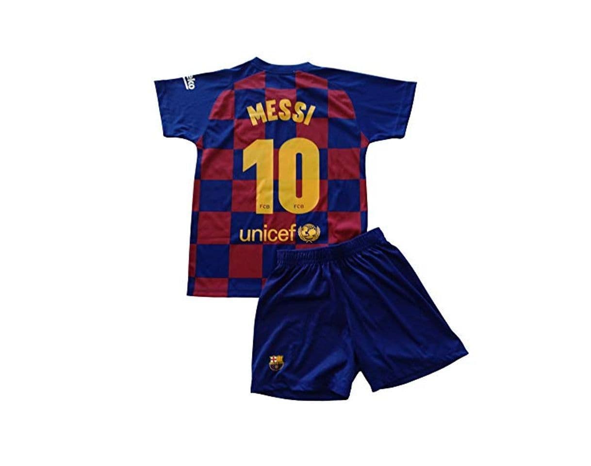 Producto FCB Conjunto Camiseta y Pantalón Primera Equipación Infantil Messi del FC Barcelona