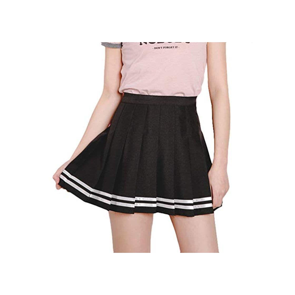 Product Mxssi Kawaii Vintage para Mujer una Cintura Alta Falda Plisada Mujer Japonesa Harajuku Estilo Británico de Muy Buen Gusto Faldas Lindas para Mujeres