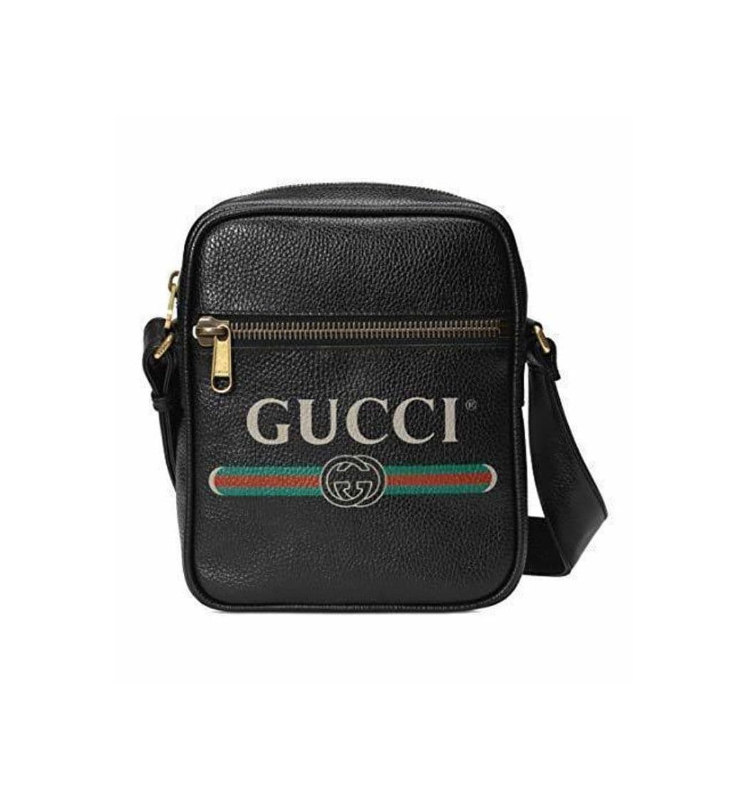 Product Gucci Logo Signature Print Side Messenger Bandolera cruzada de cuero negro Italia