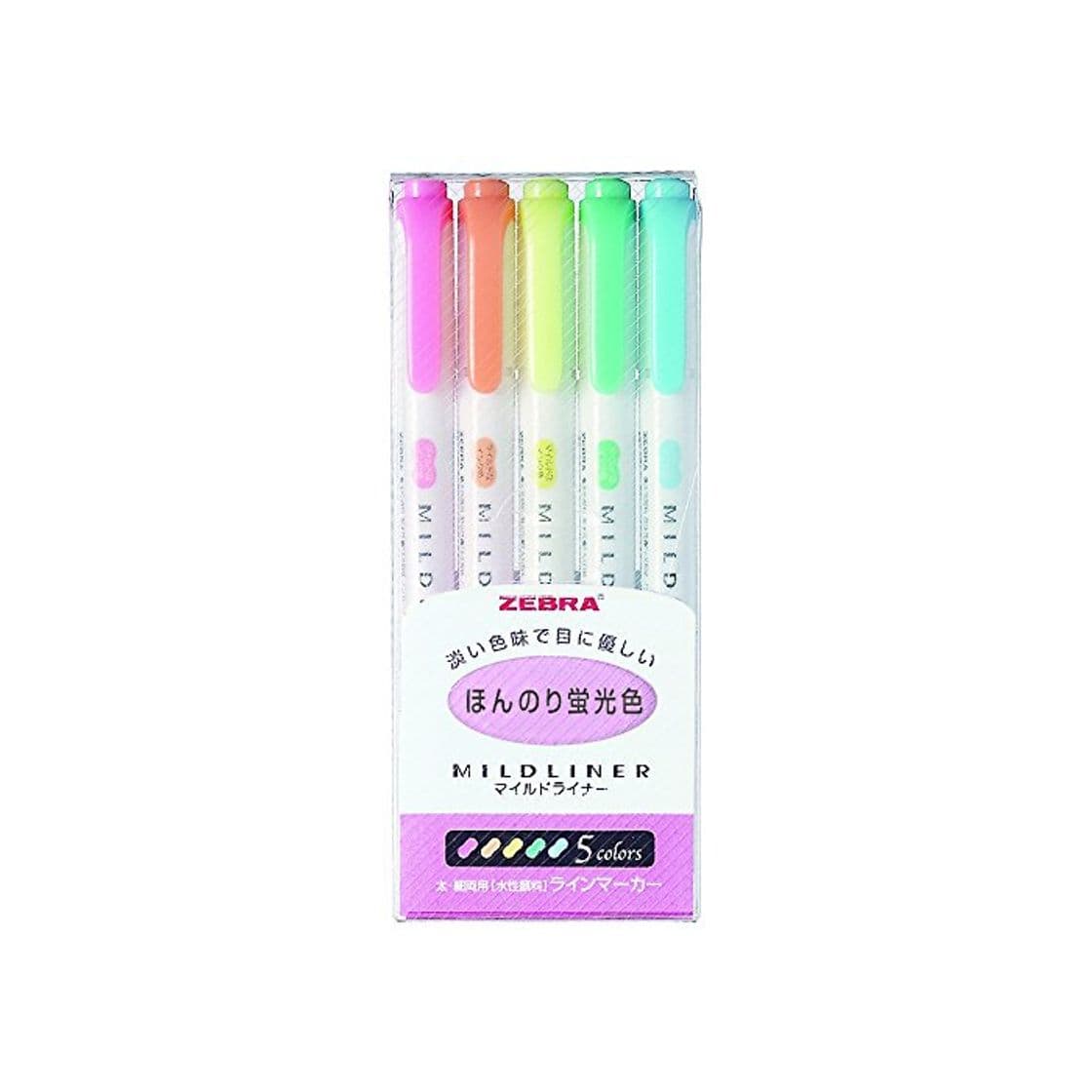 Producto Zebra Mildliner - Pack de 5 rotuladores permanentes