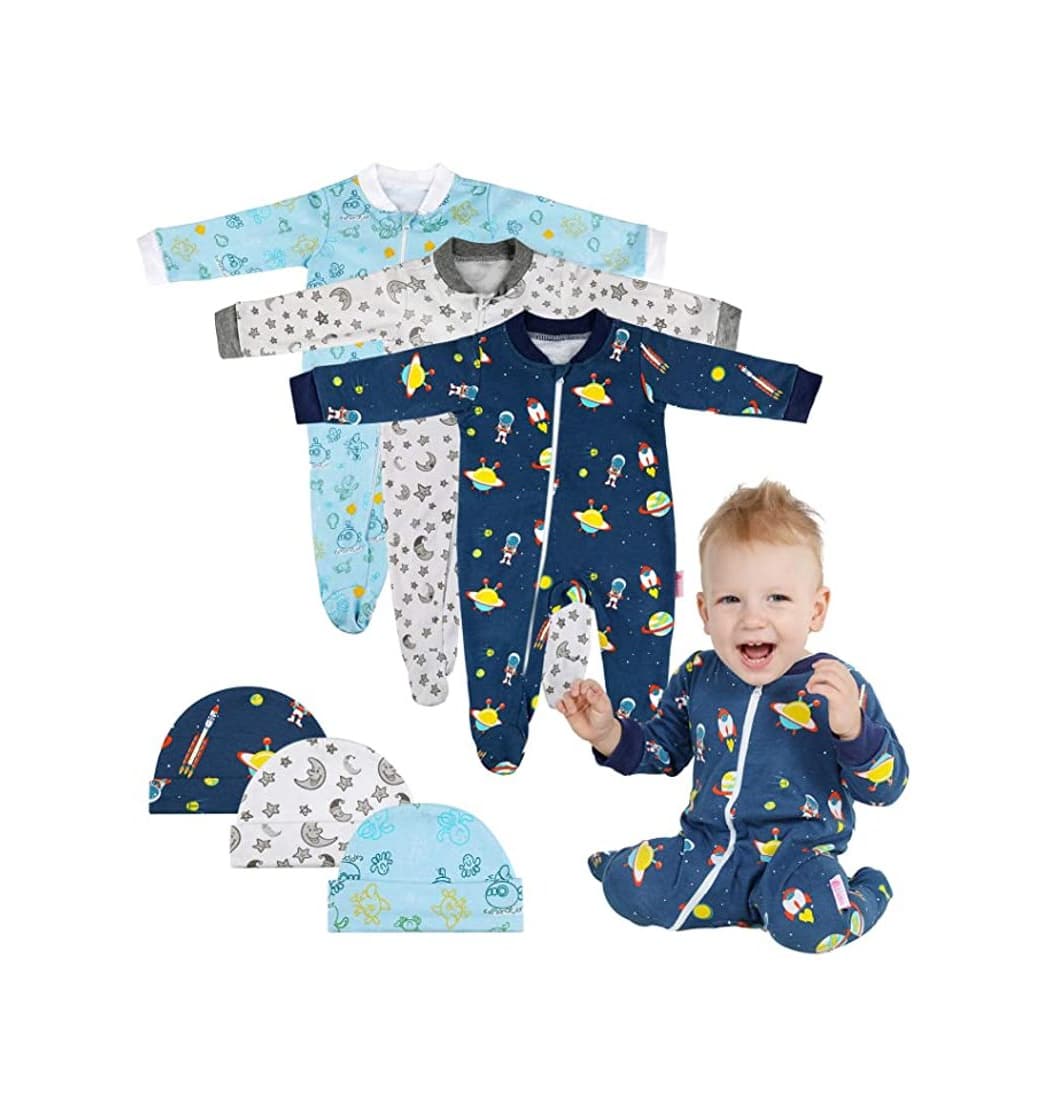 Producto Lictin 6 Piezas Pijama para Bebé- Mameluco de Algodón con Cremallera con