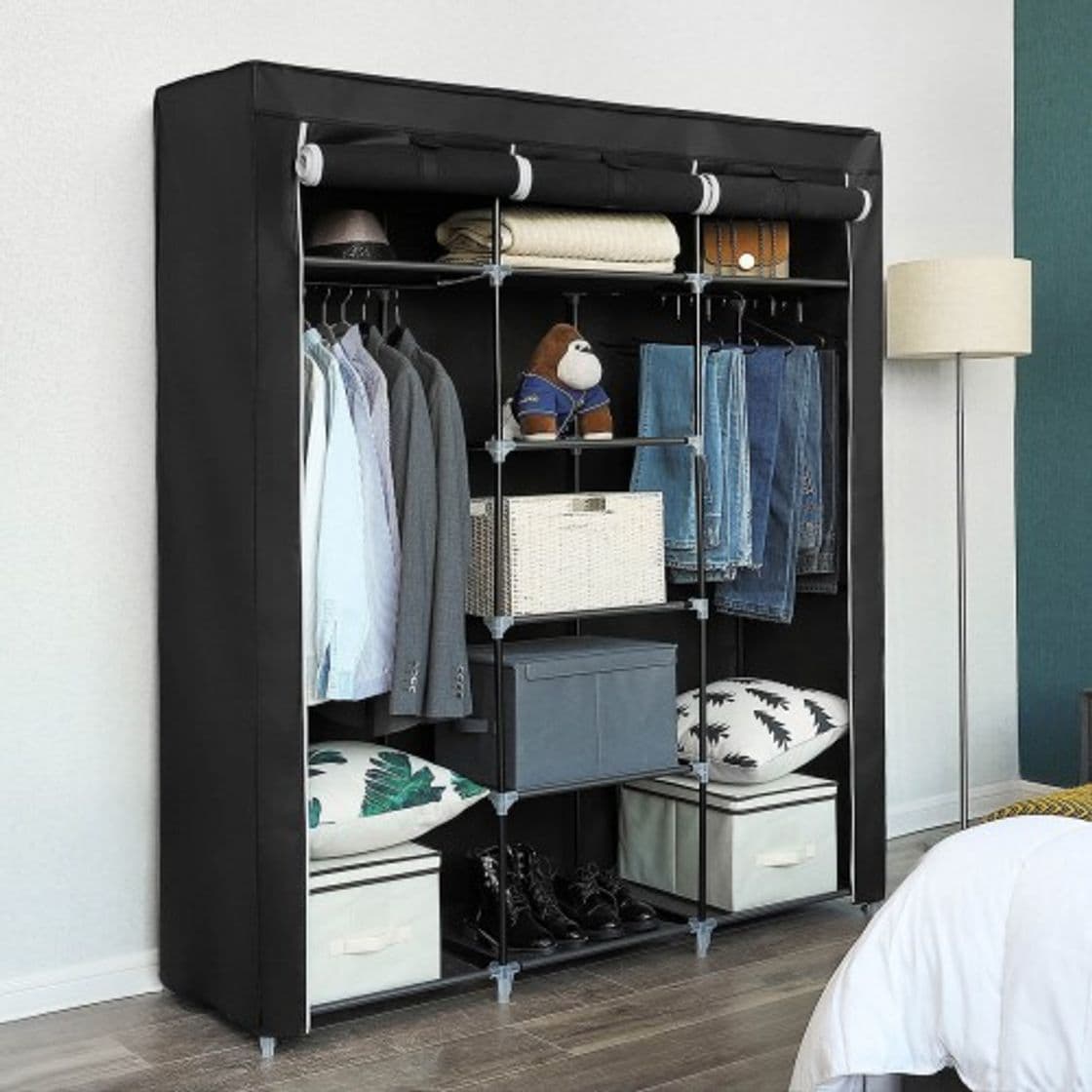 Elemento de la categoría hogar SONGMICS Armario Closet Organizador Textil Plegable Color Negro 175 x 150 x