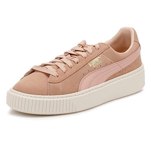 Lugar PUMA Mujer Coral/Blanco Ante Platform Zapatillas-UK 6