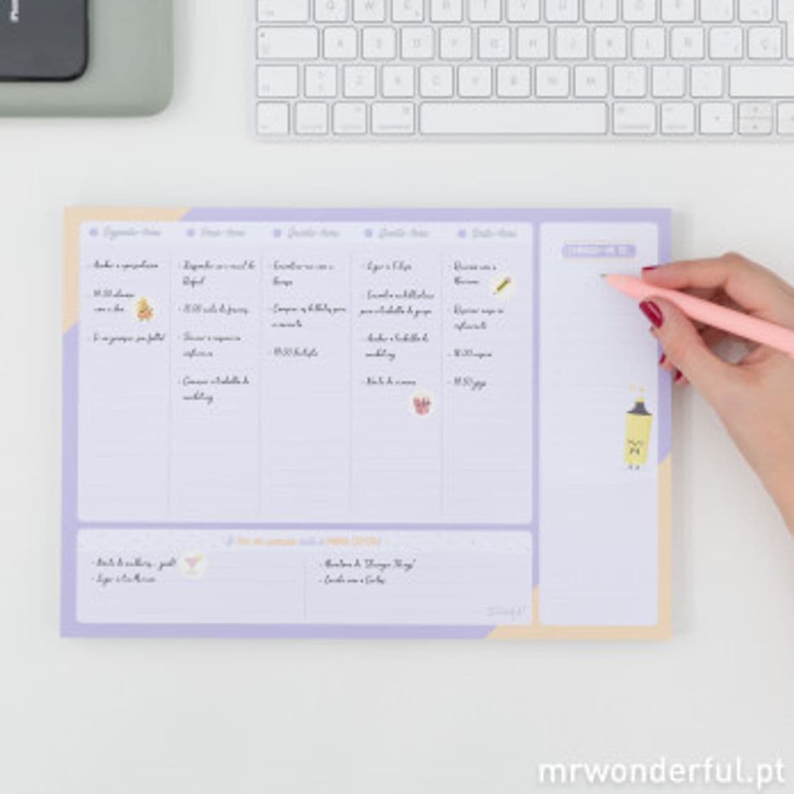 Moda Organizador semanal para triunfar até às segundas - Mr. Wonderful