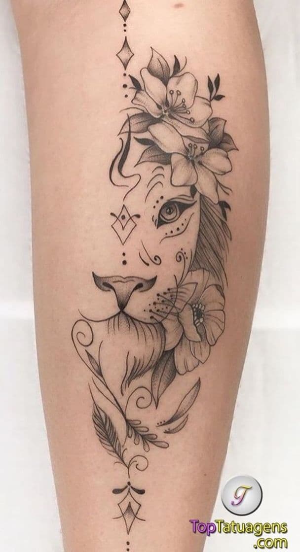 Fashion tatuagem leão 