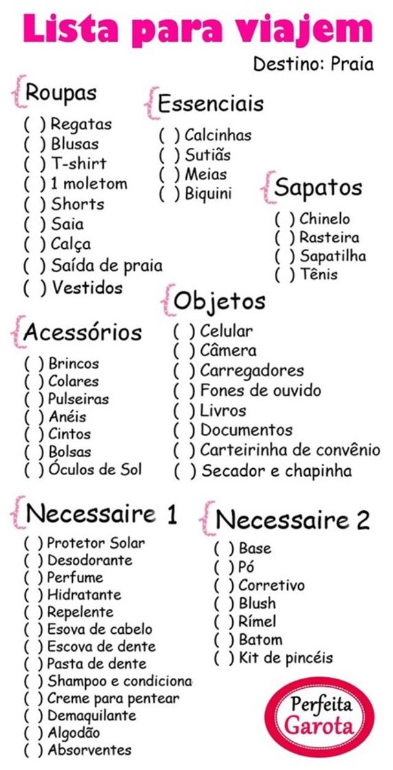 Moda Dicas para viagem 