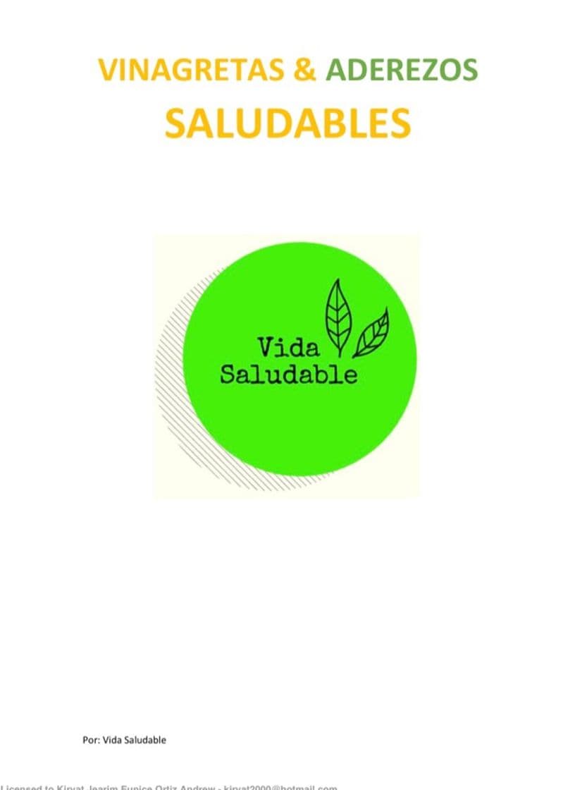 Moda Recetario de Aderezos Saludables