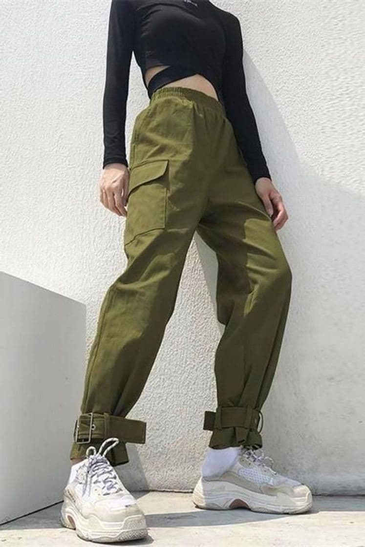 Moda Pantalon cargo verde