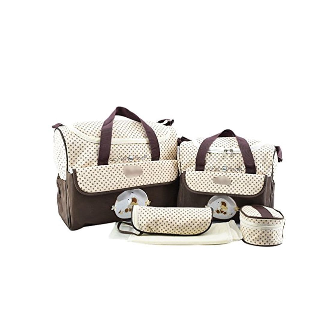 Producto Jitong Set de 5 Piezas Bolsos Cambiadores/Bordado Mamá Bolsa de Hombro/Pañales Cambio