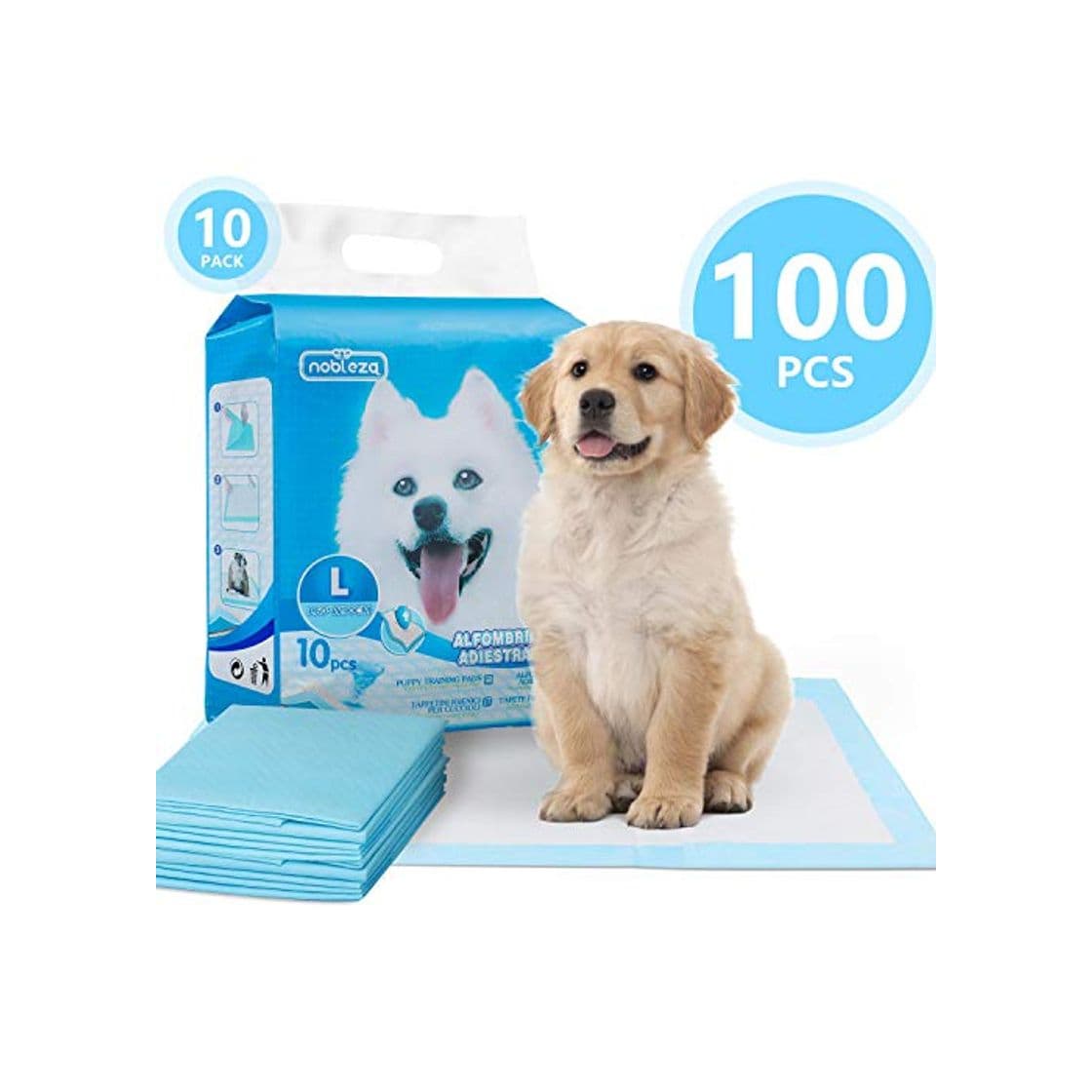 Product Nobleza - 100 x Empapadores Perros Alfombrilla higiénica de Entrenamiento para Perros.