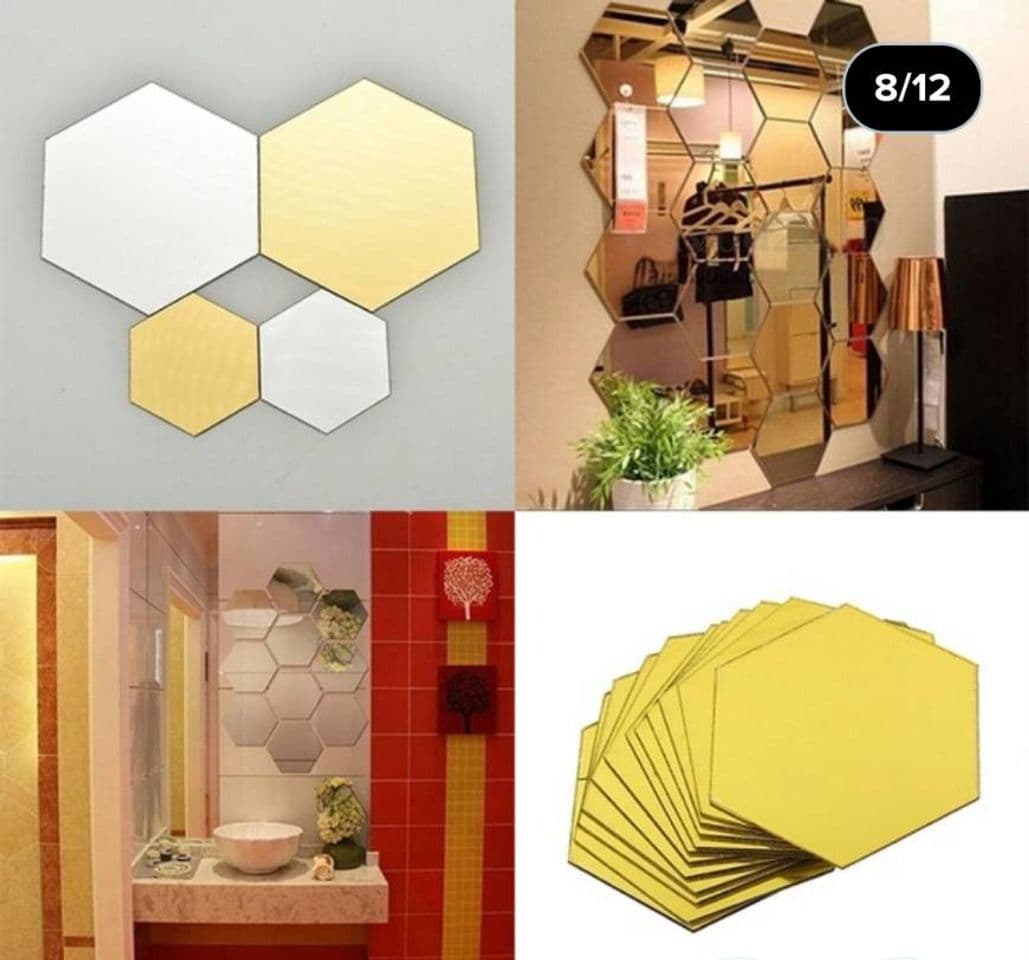 Fashion espejo 3D hexagonal vinilo / wish