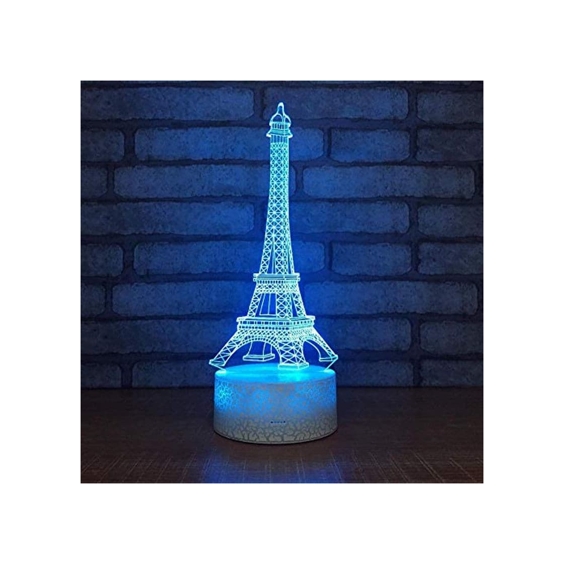 Producto Lámpara De Ilusión 3D Luz De Noche Led 7 Colores Torre Eiffel