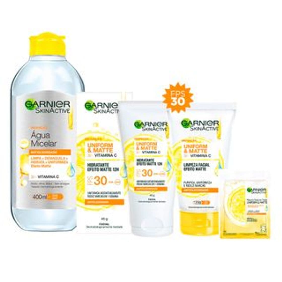 Fashion Garnier Skin Vitamina C Kit – Água Micelar + Hidratante Faci