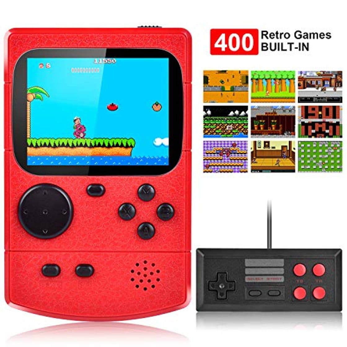 Product Kiztoys Consola de Juegos Portátil，Consola Retro 400 Juegos Clásicos y Pantalla a