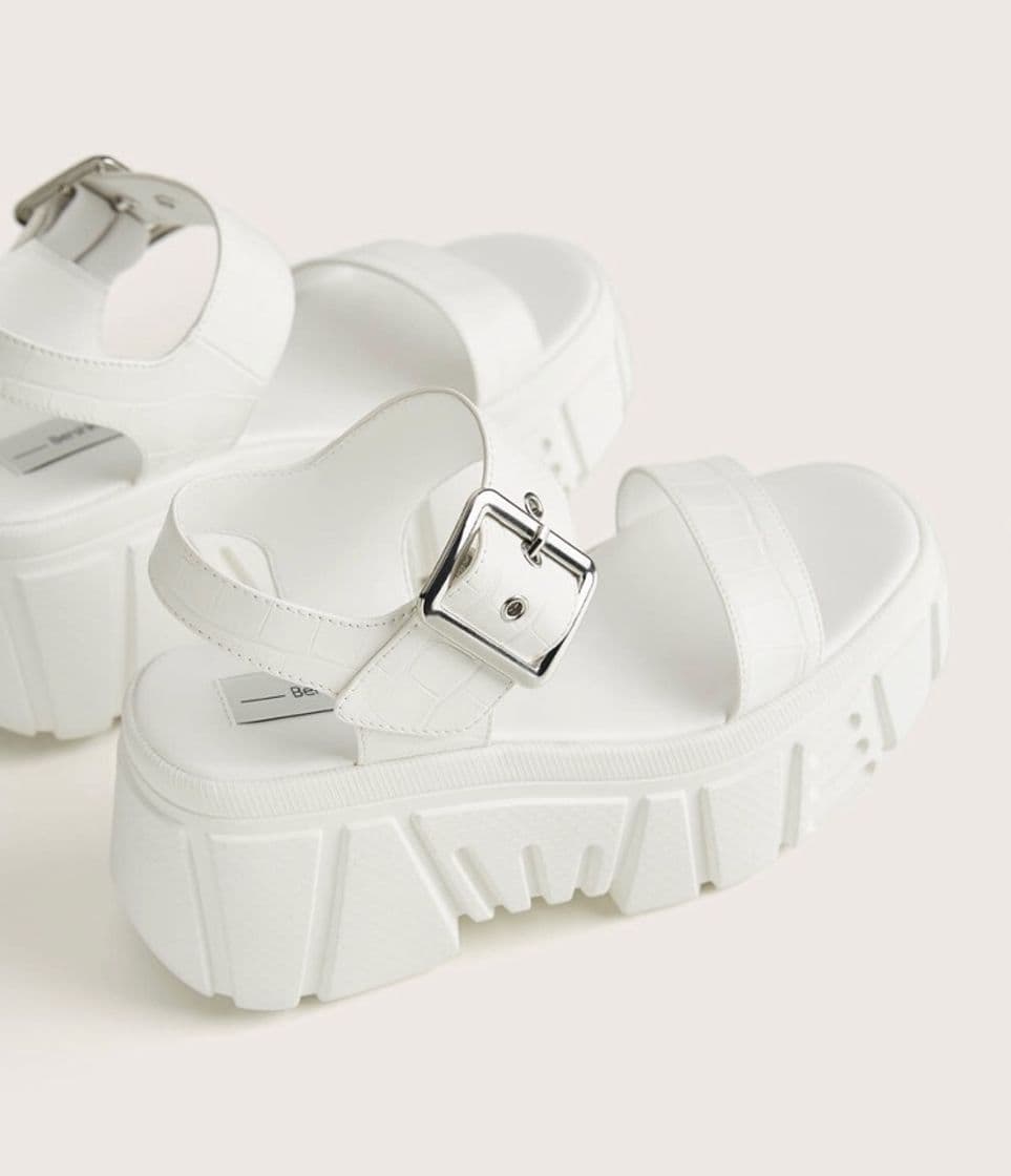 Moda Sandalias blancas plataforma