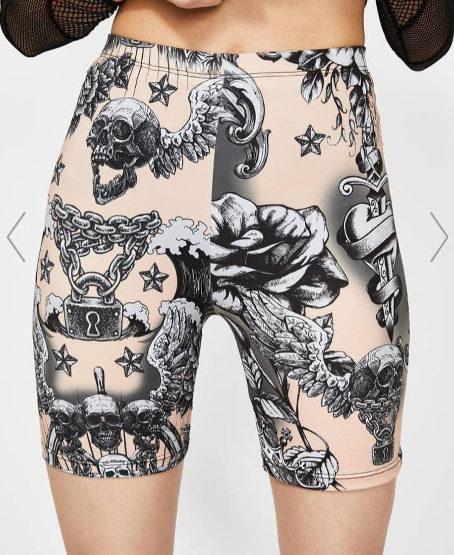 Moda Jaded London Tattoo Print Cycling Shorts | Dolls Kill