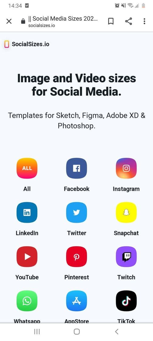 Moda Social Media Sizes 2020, templates for social media