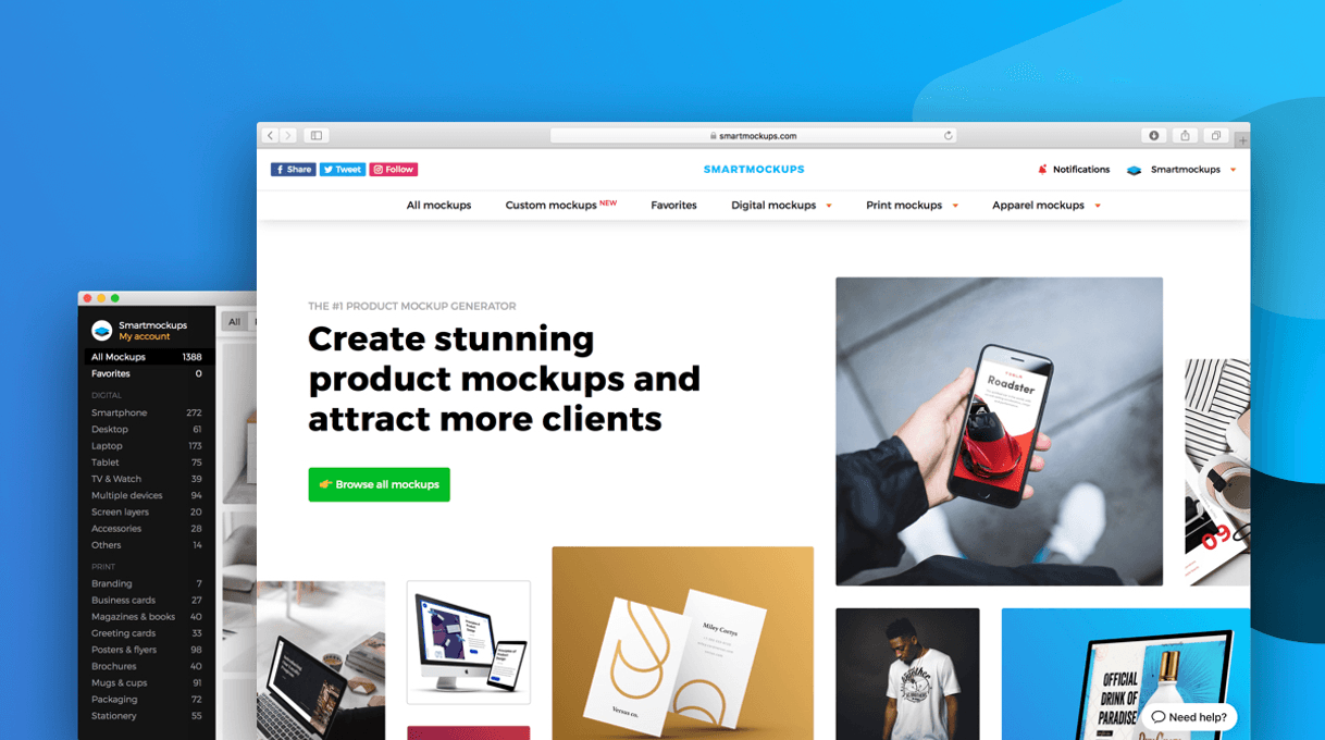 App Smartmockups - Free product mockup generator