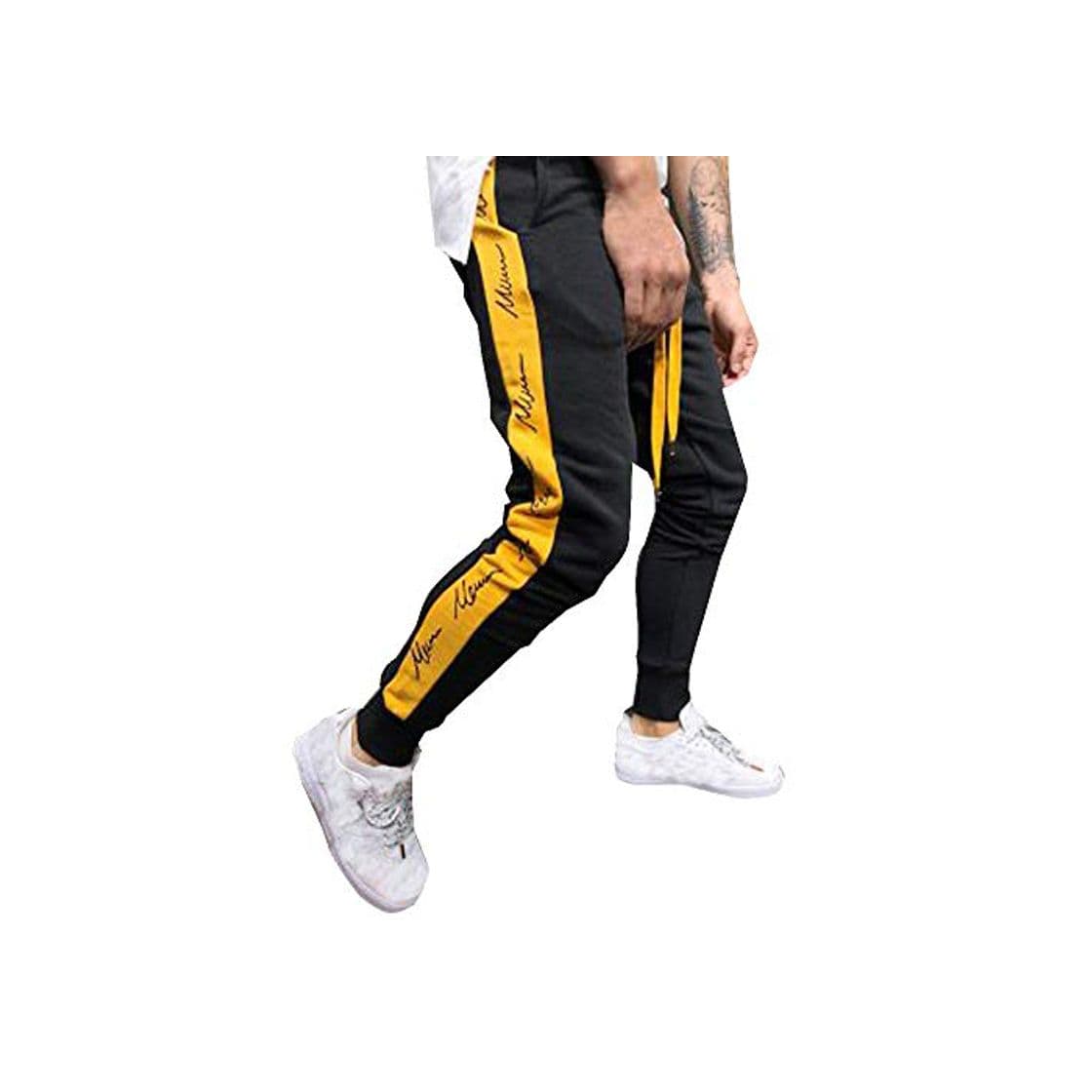 Fashion YanHoo Pantalones Deportivos de Hombres y Mujeres Mens Autumn Winter Joggers Patchwork