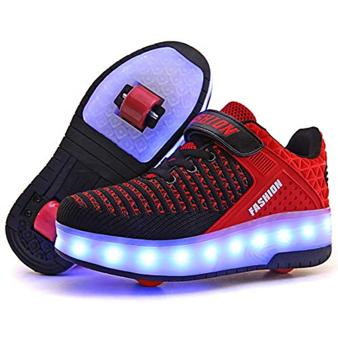 Producto Led Luces Zapatos con Doble Ruedas para Pequeños Niños y Niña Automática Calzado de Skateboarding USB Carga Deportes de Exterior Patines en Línea Mutilsport Aire Libre y Deporte Running Zapatillas