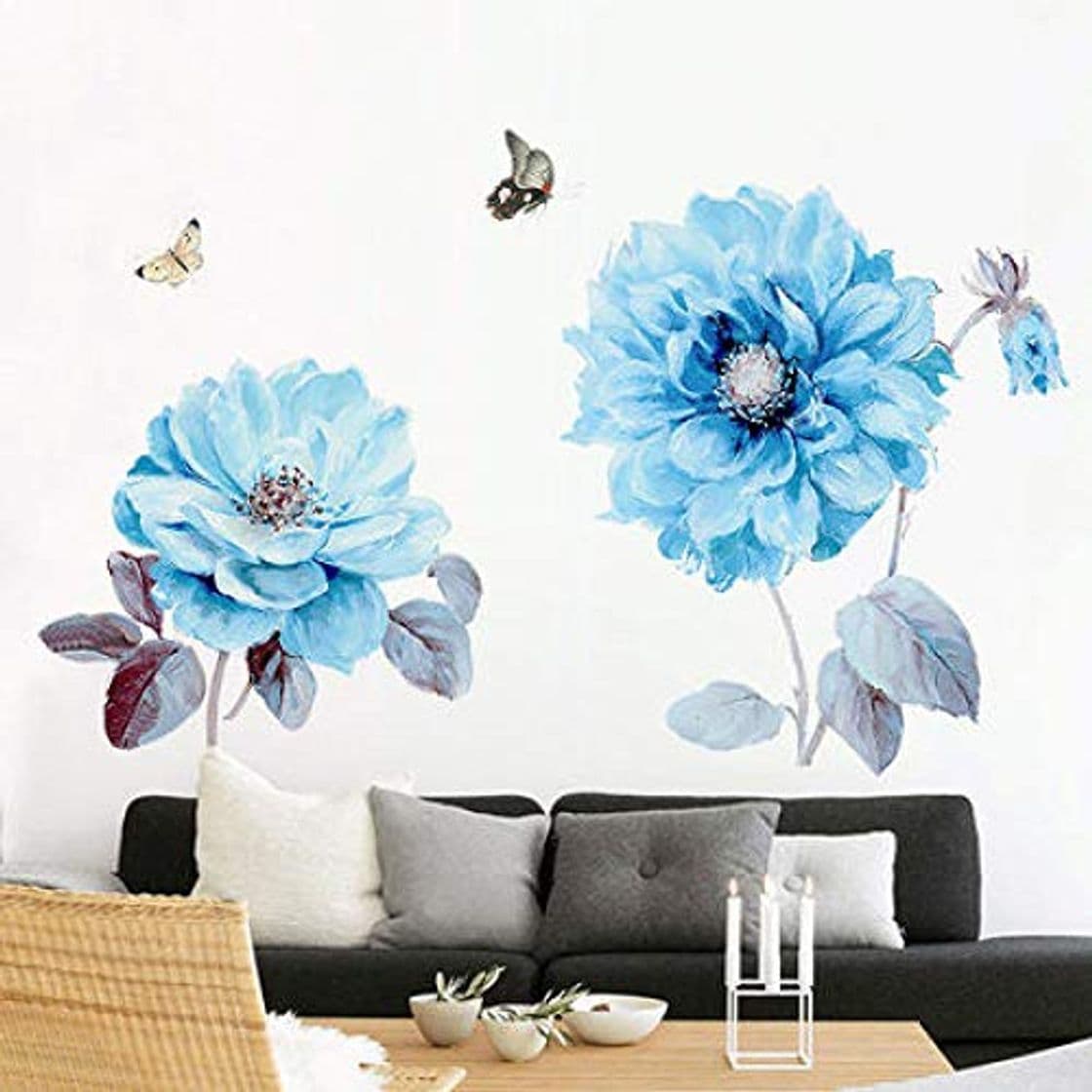 Elemento de la categoría hogar 80 * 130 Cm Romântico Flor Azul 3D Wallpaer Adesivo De Parede