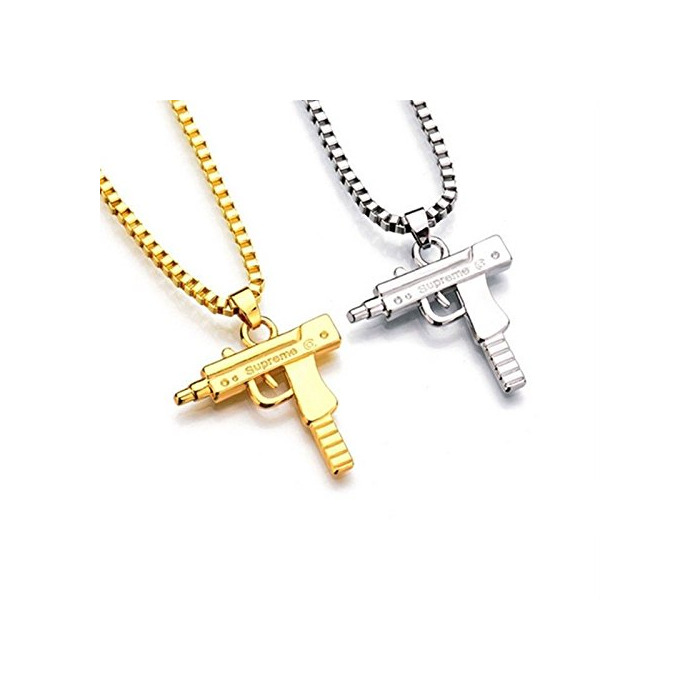 Fashion LikeforLoveJewellerys Supreme Uzi Machine Gun Pistol Necklace Pendant Chain Gold Silver Plated