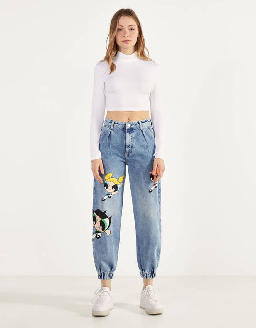 Producto Jeans Balloon Fit As Powerpuff Girls x Bershka

