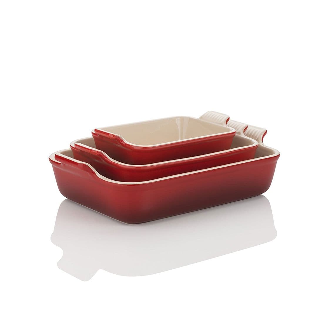 Producto LE CREUSET Bandeja Rectangular, para 4 porciones, Cerámica de gres, Rojo