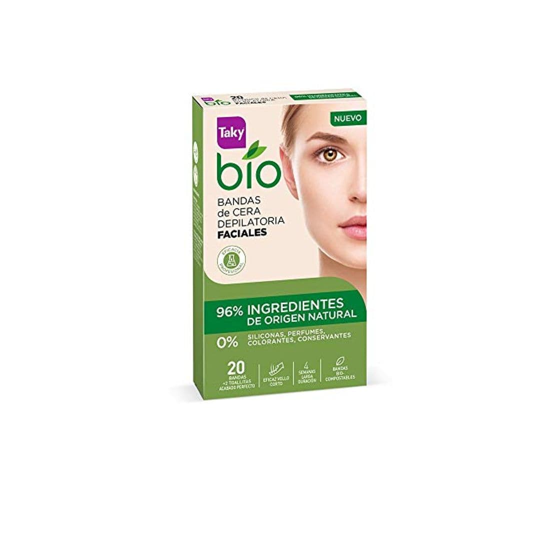 Producto Taky Bio Natural 0% Bandas De Cera Faciales Depilatorias 20 Uds. -