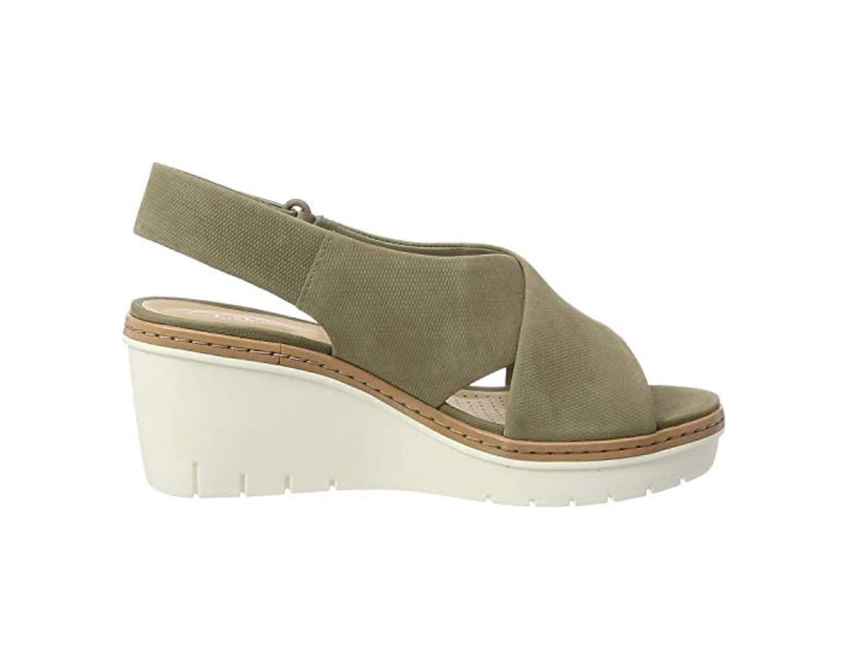 Product Clarks Palm Candid, Sandalia con Pulsera para Mujer, Verde