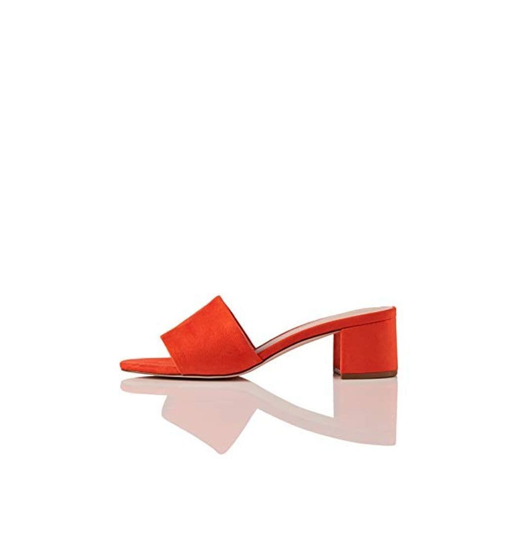 Product find. Wide Fit Simple Block Heel Mule Sandalias con Punta Abierta