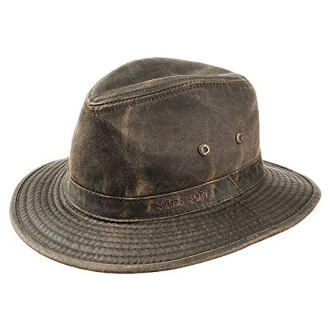 Fashion Stetson Sombrero vagabundo Traveller para Hombre - Sombrero Aventurero de algodón con